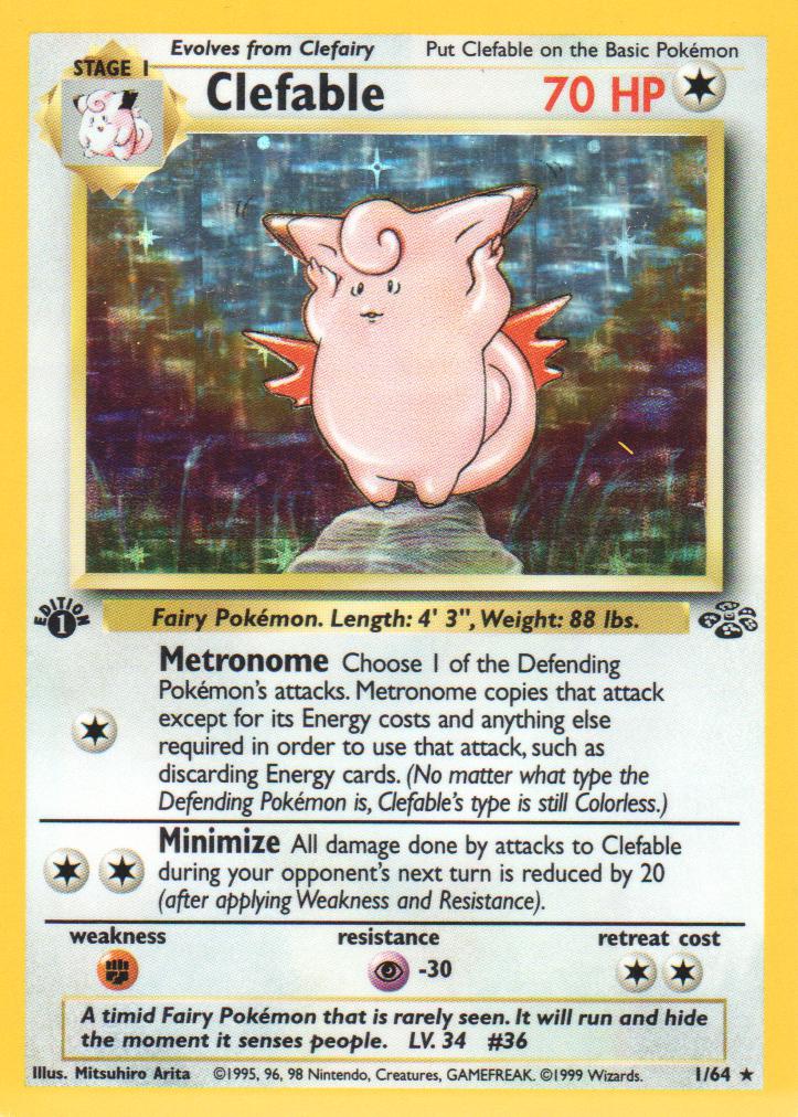 Clefable - 1/64 - Holo Rare - 1st Edition